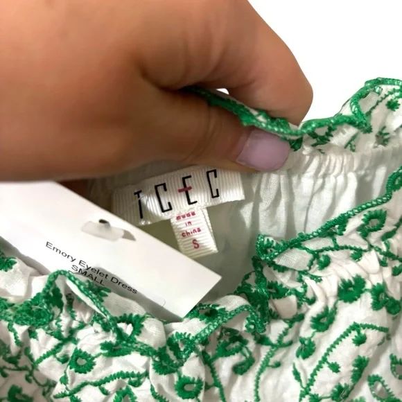 TCEC Green and White Eyelet Midi‎ Dress - Picture 8 of 11